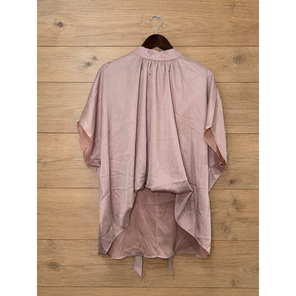 NWT BTFBM Blush Pink Satin Tie Back Blouse Top Women's Size XL